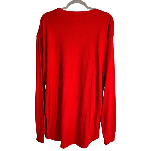 Encrypted Supply Co Shirt Womens Large Red Thermal Waffle Knit Long Sleeve NWT - Picture 2 of 8